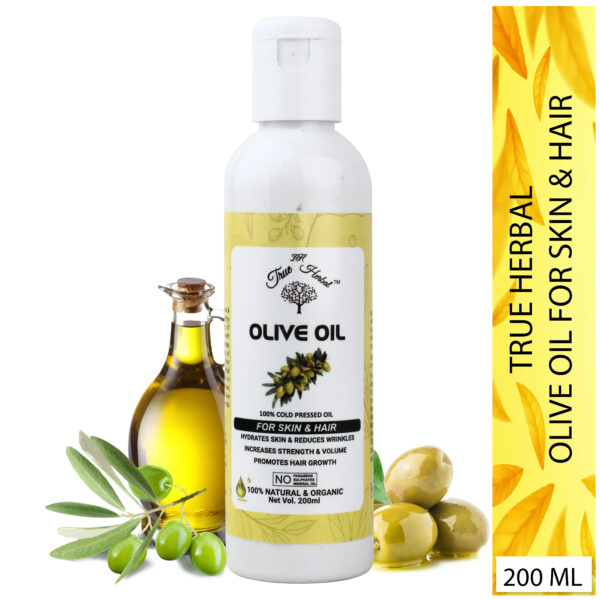 True Herbal Olive Oil for Hair and Skin 200ml - Image 2