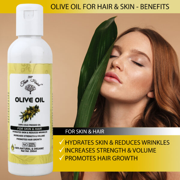 True Herbal Olive Oil for Hair and Skin 200ml - Image 3